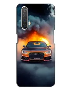 Чохол для Realme X3 з картинкою «Audi у вогняному диму»