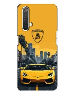 Чохол для Realme X3 з картинкою «Жовтий Lamborghini місто»