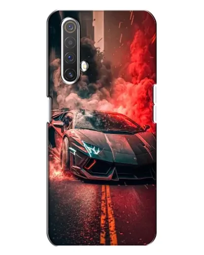 Чехол для Realme X3 с картинкой «Lamborghini красный дым»