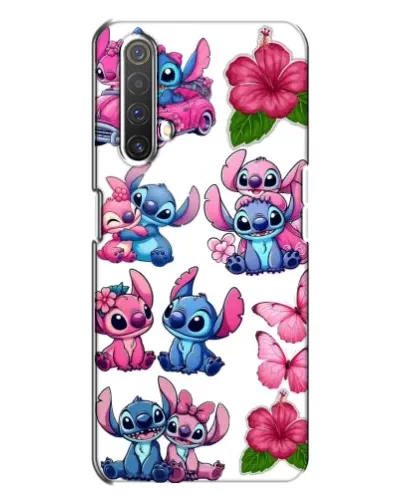 Чехол для Realme X3 с картинкой «Стикеры Stitch и Angel»