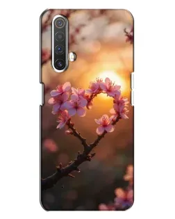 Чехол для Realme X3 с картинкой «Розовый цвет сердце на фоне заката» Чехол для Realme X3 с картинкой «Розовый цвет сердце на фоне заката»