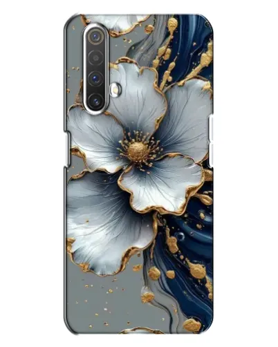 Чехол для Realme X3 с картинкой «Белый цветок и золотой флюид» Чехол для Realme X3 с картинкой «Белый цветок и золотой флюид»