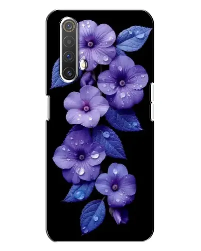 Чехол для Realme X3 с картинкой «Фиолетовые цветы с росою»