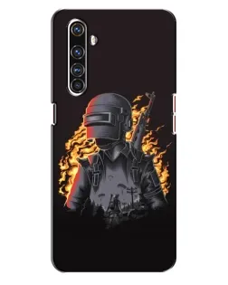 Чехол для Realme X50 Pro с картинкой «PUBG — огненный силуэт»