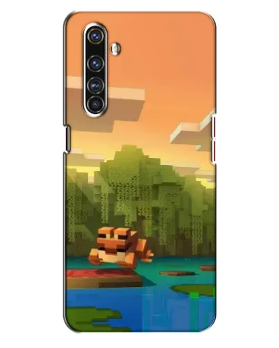 Чехол для Realme X50 Pro с картинкой «Майнкрафт закат солнца»