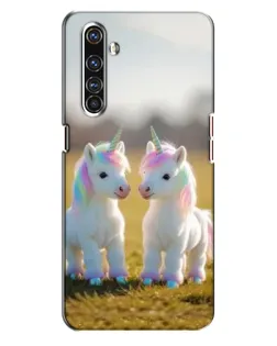Чехол для Realme X50 Pro с картинкой «Пара единорогов»