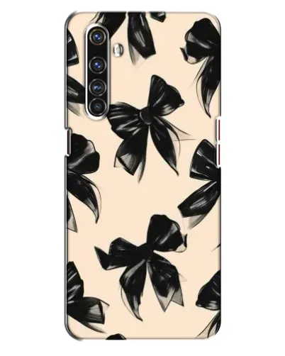 Чехол для Realme X50 Pro с картинкой «Паттерн черные банты»