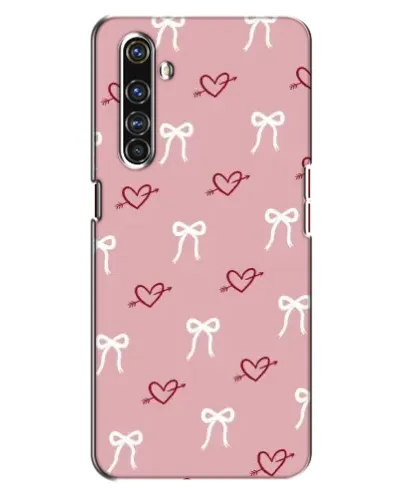 Чехол для Realme X50 Pro с картинкой «Сердца и банты»