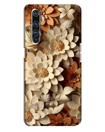 Чехол для Realme X50 Pro с картинкой «Бежевый флористический декор»