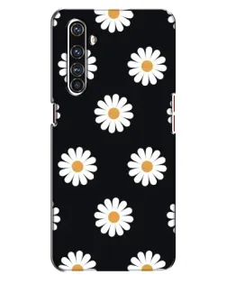 Чехол для Realme X50 Pro с картинкой «Ромашки на черном»