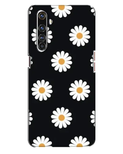 Чехол для Realme X50 Pro с картинкой «Ромашки на черном»