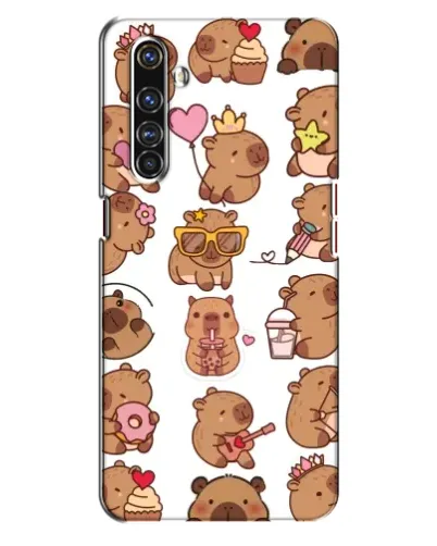 Чехол для Realme X50 Pro с картинкой «Стикерпак с капибарами»