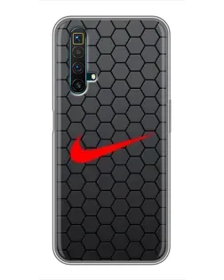 Чехол для Realme X50 с картинкой «Nike — карбоновая сетка»