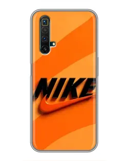 Чехол для Realme X50 с картинкой «Оранжевый драйв Nike»