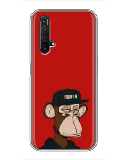 Чехол для Realme X50 с картинкой «Bored Ape — красный фон»
