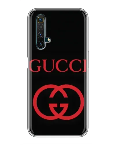 Чехол для Realme X50 с картинкой «Gucci — красный логотип»
