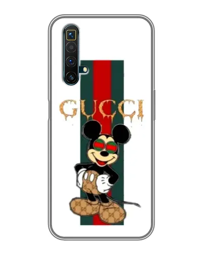 Чехол для Realme X50 с картинкой «Микки Маус Gucci — полосы»