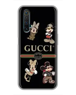 Чехол для Realme X50 с картинкой «Gucci — герои Disney и монограмма»