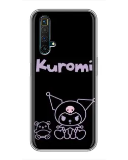 Чехол для Realme X50 с картинкой «Kuromi — черный минимализм»