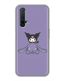 Чехол для Realme X50 с картинкой «Kuromi на лиловом фоне»