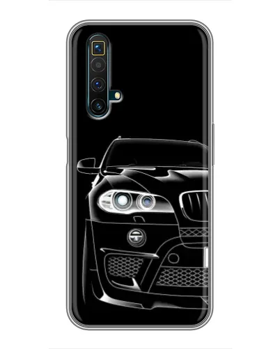 Чехол для Realme X50 с картинкой «Темный силуэт BMW»