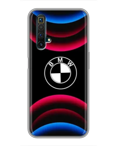 Чехол для Realme X50 с картинкой «Логотип BMW и неоновые дуги»