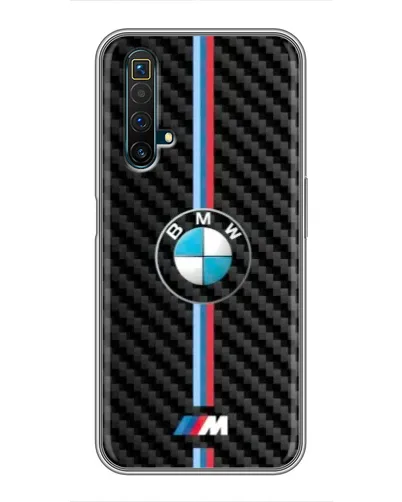 Чехол для Realme X50 с картинкой «Эмблема BMW и карбон»