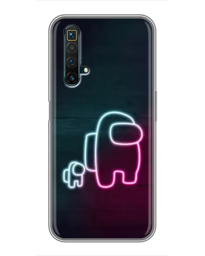 Чехол для Realme X50 с картинкой «Among Us неон-арт»