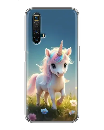 Чехол для Realme X50 с картинкой «Единорог на поляне»