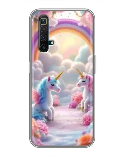 Чехол для Realme X50 с картинкой «Радуга и единороги» Чехол для Realme X50 с картинкой «Радуга и единороги»