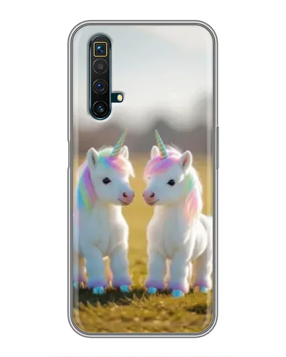 Чехол для Realme X50 с картинкой «Пара единорогов»