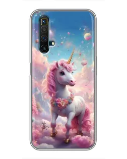 Чехол для Realme X50 с картинкой «Единорог среди облаков»
