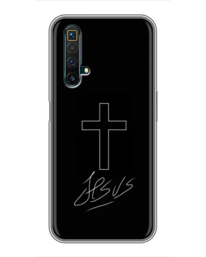 Чехол для Realme X50 с картинкой «Графический крест Jesus» Чехол для Realme X50 с картинкой «Графический крест Jesus»