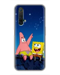 Чехол для Realme X50 с картинкой «Губка Боб и Патрик ночью» Чехол для Realme X50 с картинкой «Губка Боб и Патрик ночью»