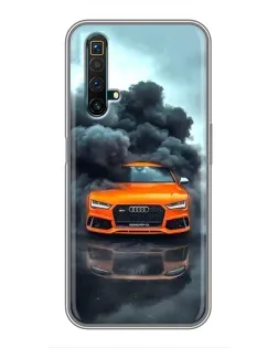 Чехол для Realme X50 с картинкой «Audi в облаках дыма»
