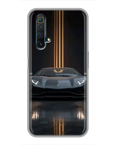 Чехол для Realme X50 с картинкой «Lamborghini золотые линии»