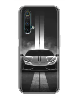 Чехол для Realme X50 с картинкой «Lamborghini симметрия дорог»