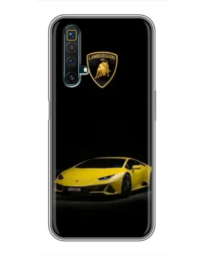 Чехол для Realme X50 с картинкой «Lamborghini желтый акцент»