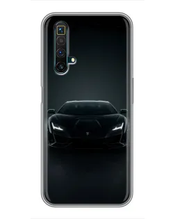 Чехол для Realme X50 с картинкой «Черный Lamborghini Aventador»