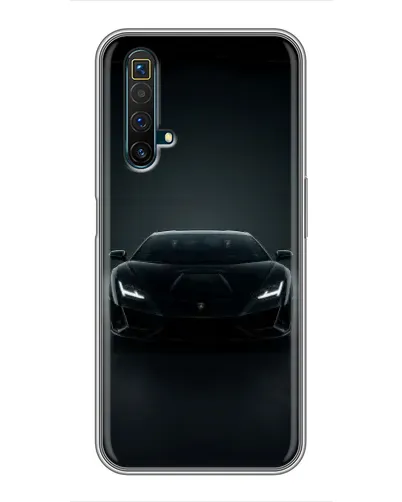 Чехол для Realme X50 с картинкой «Черный Lamborghini Aventador»
