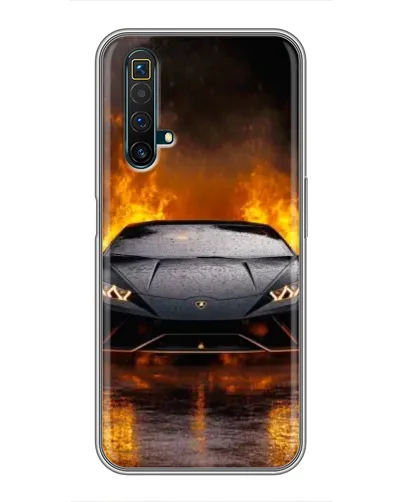 Чехол для Realme X50 с картинкой «Lamborghini в огне»