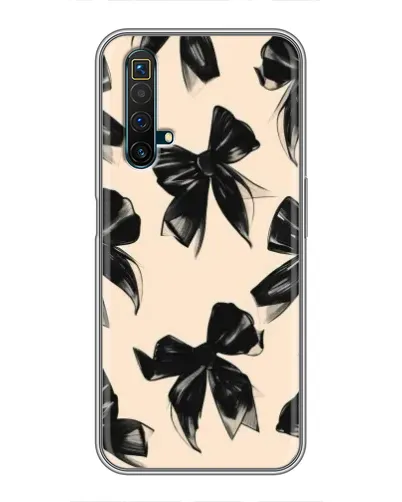 Чехол для Realme X50 с картинкой «Паттерн черные банты» Чехол для Realme X50 с картинкой «Паттерн черные банты»