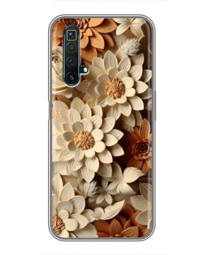 Чохол для Realme X50 з картинкою «Бежевий флористичний декор»