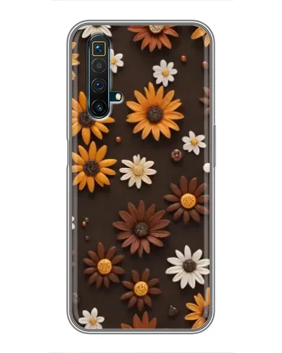 Чохол для Realme X50 з картинкою «Візерунок з маленьких соняшників»