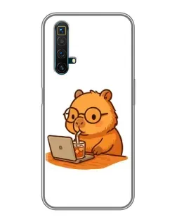 Чохол для Realme X50 з картинкою «Капібара з ноутбуком»