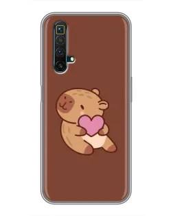Чохол для Realme X50 з картинкою «Капібара з серцем»