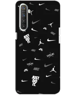 Чохол для Realme XT з картинкою «Nike Black Pattern»