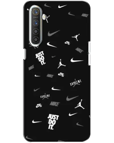 Чохол для Realme XT з картинкою «Nike Black Pattern» Чохол для Realme XT з картинкою «Nike Black Pattern»