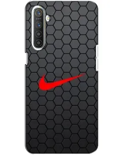 Чехол для Realme XT с картинкой «Nike — карбоновая сетка»