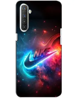 Чехол для Realme XT с картинкой «Огненный логотип Nike»